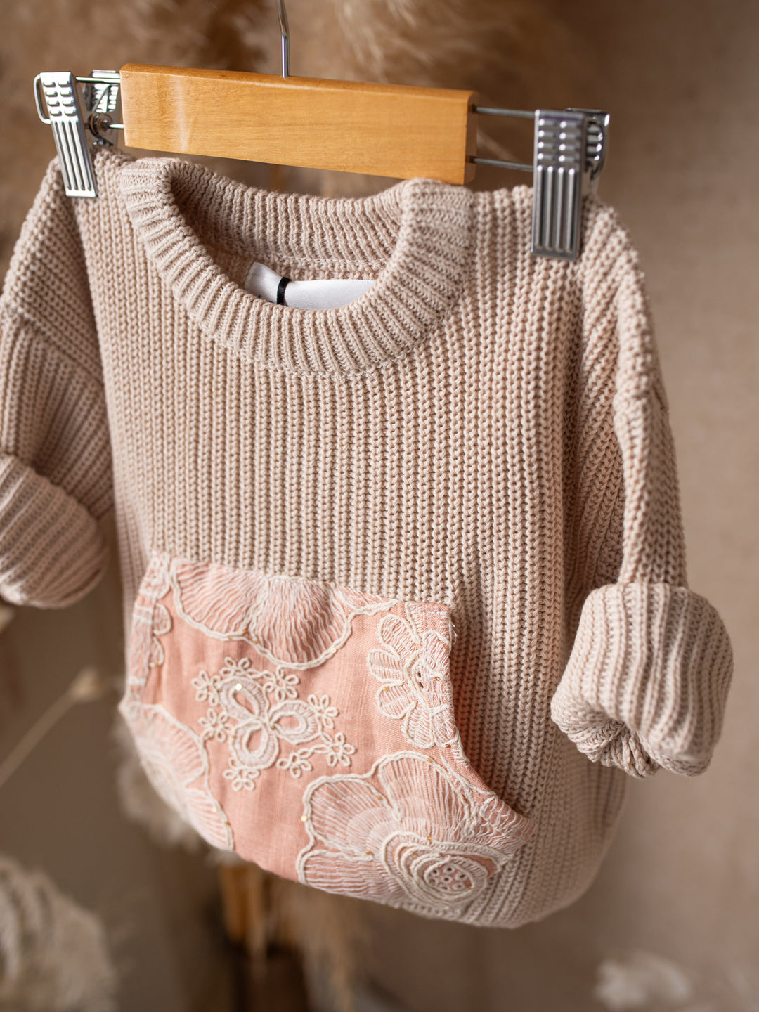 Lace Story Sweater - Oatmeal