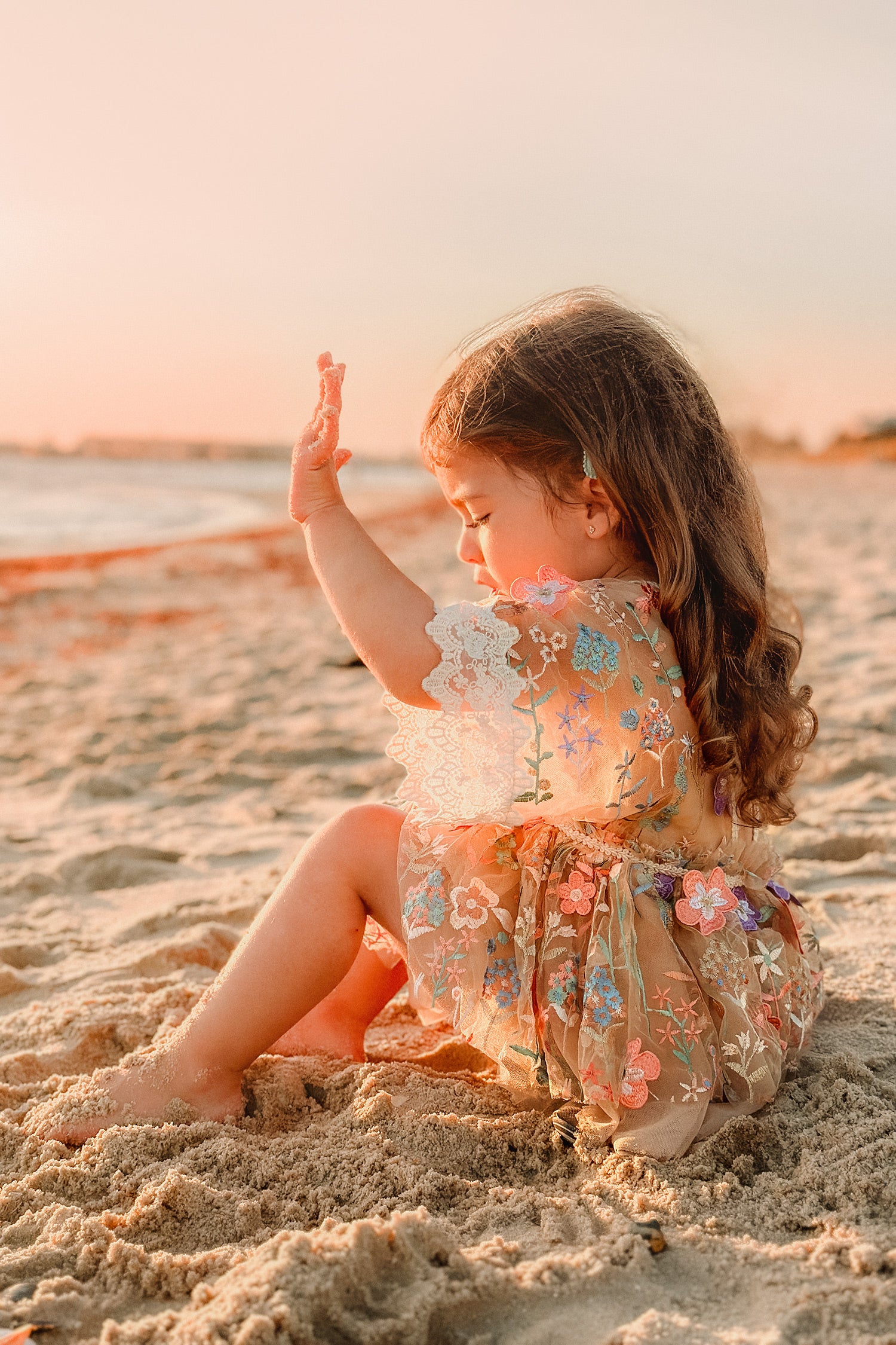 Endless Summer Boho Baby Girl Outfit - Tan / Red / Green – Before