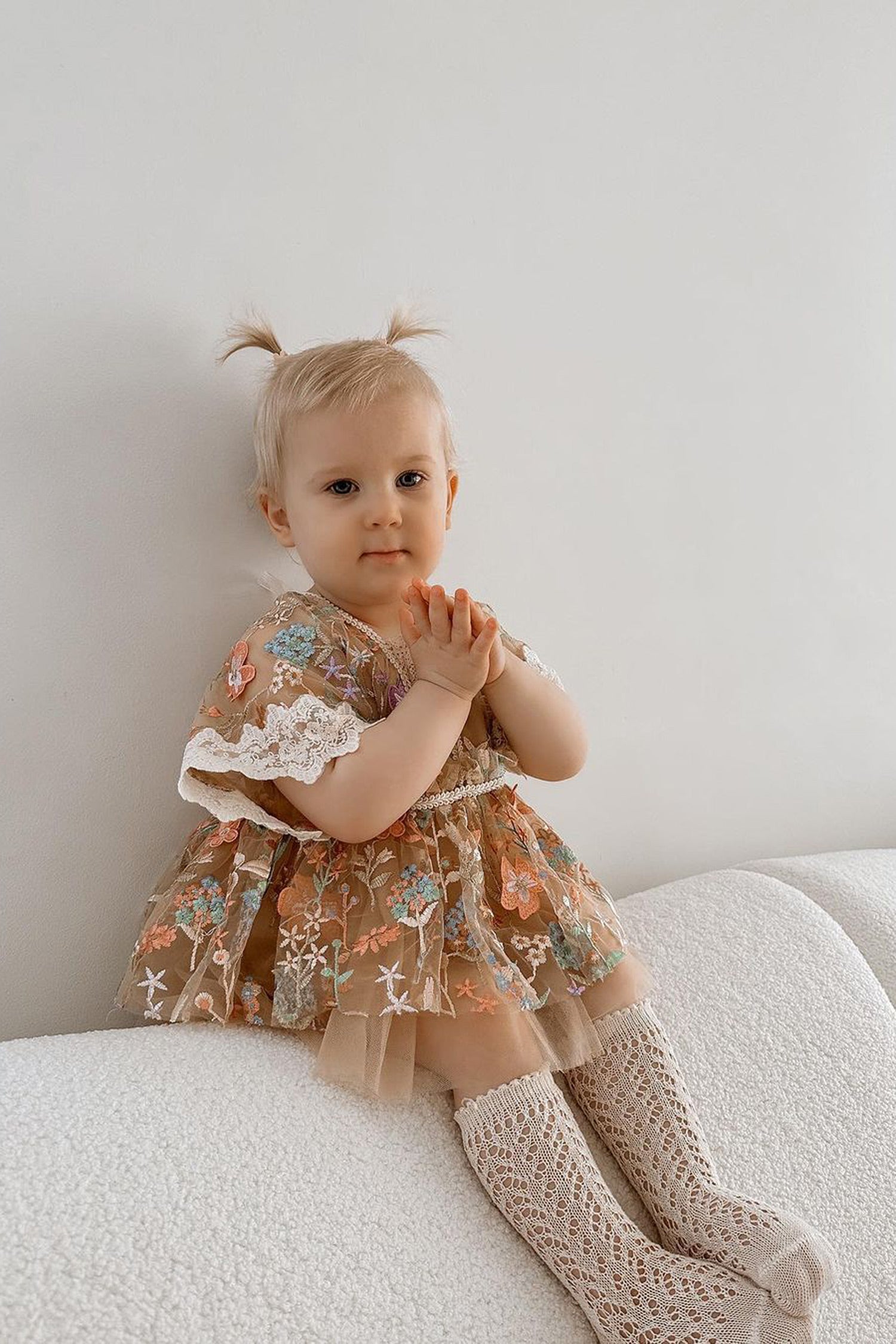 Endless Summer Boho Baby Girl Outfit - Tan / Red / Green – Before