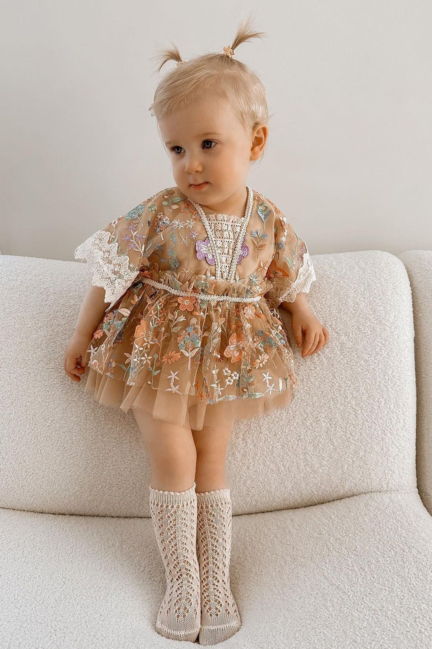 Endless Summer Boho Baby Girl Outfit - Tan / Red / Green – Before