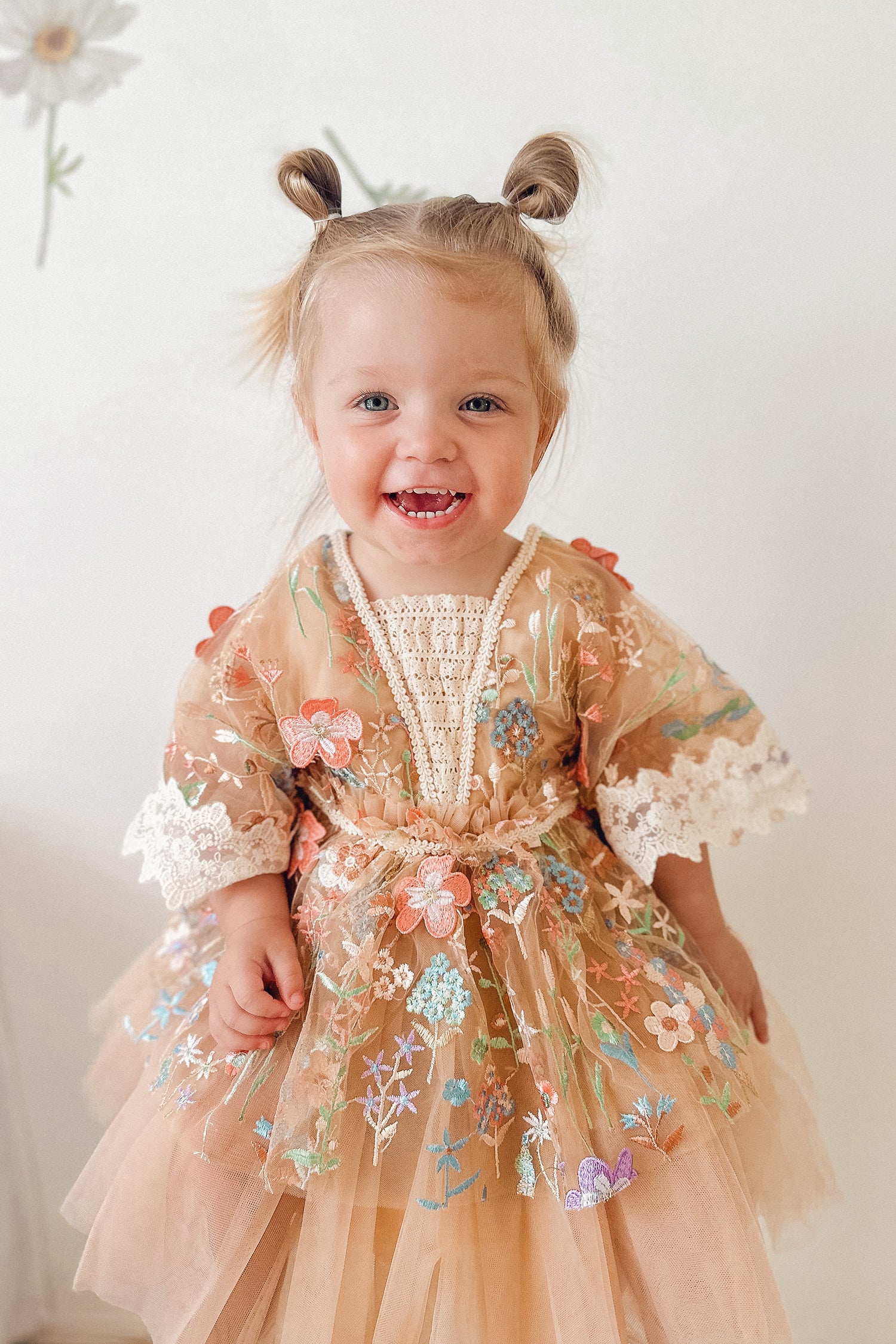 before & ever ベビードレス Endless Summer Boho Baby Girl Outfit - Tan / Red / Green – Before