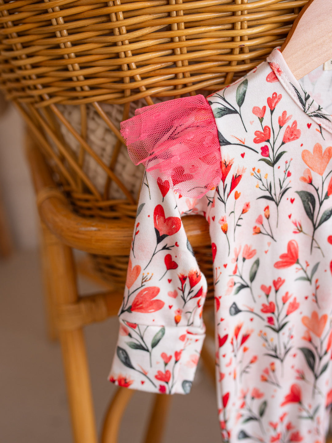 Love You More – Floral Heart Onesie