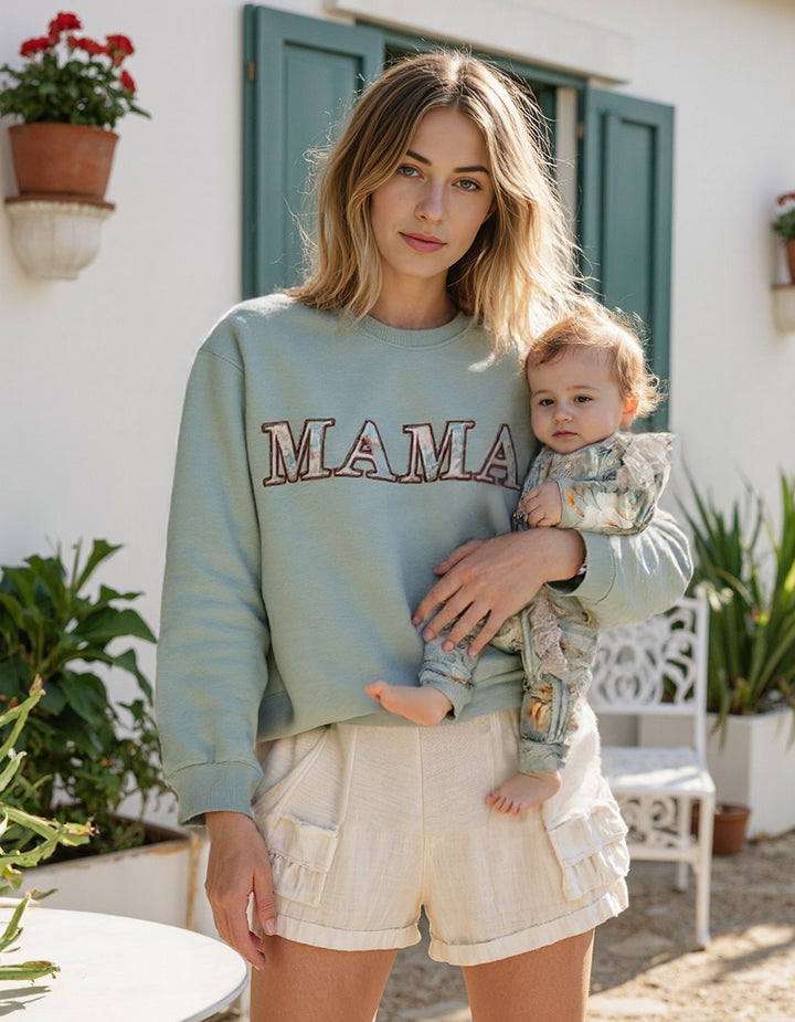 Flower Story Sweatshirt For Mamas - Sage