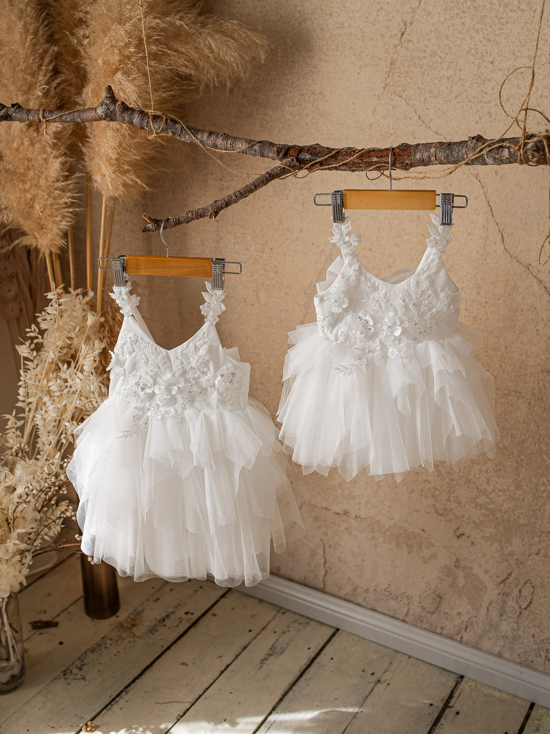 White Flower Girl Birthday Dress