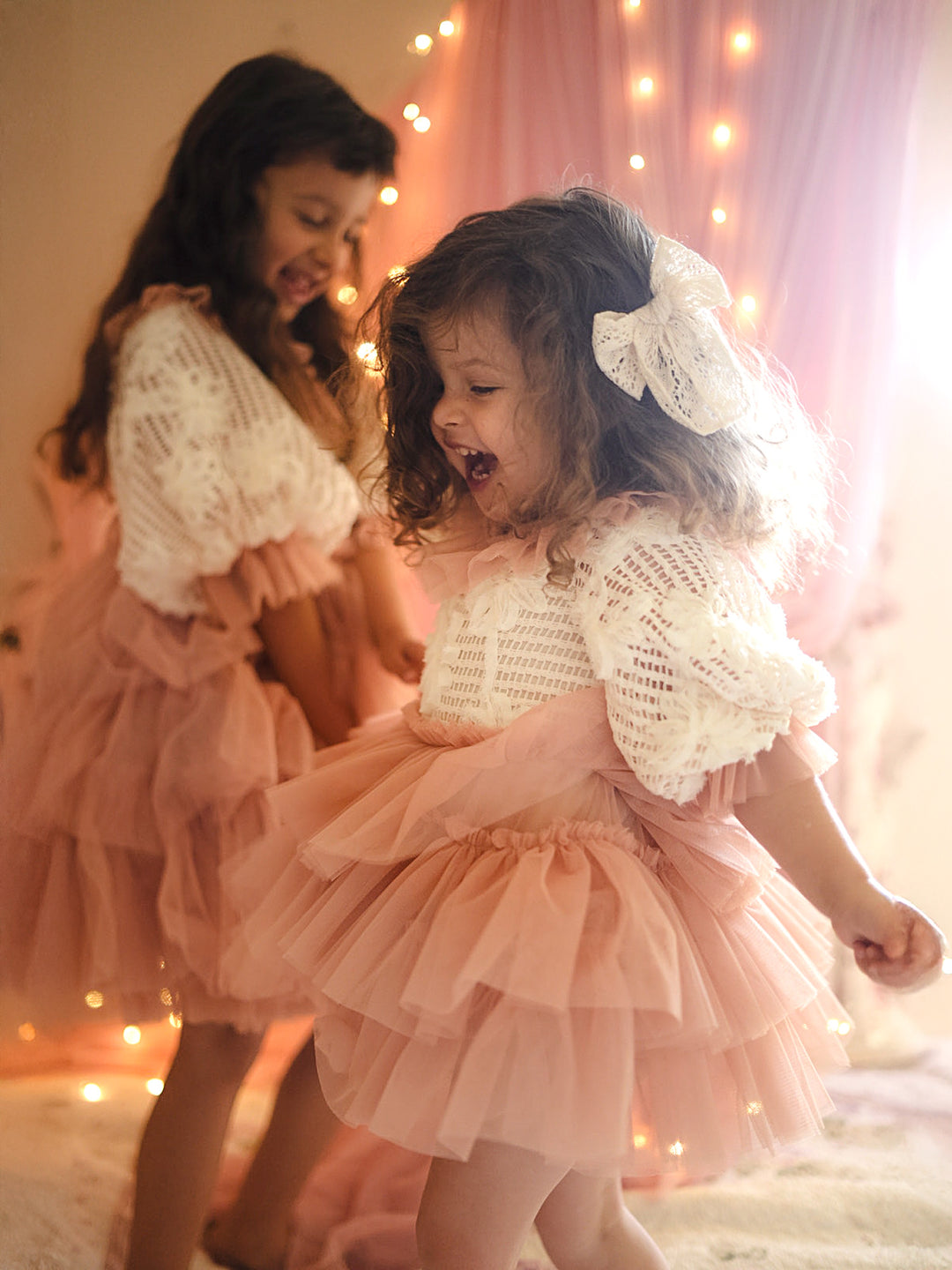 Off white lace Adella hair clip and headband set, vintage inspired, for baby girls