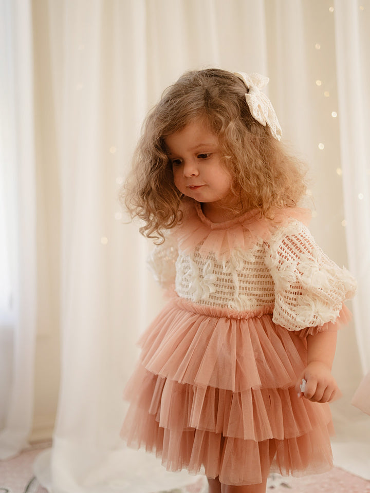 Off white lace Adella hair clip and headband set, vintage inspired, for baby girls