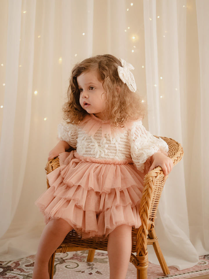 Off white lace Adella hair clip and headband set, vintage inspired, for baby girls