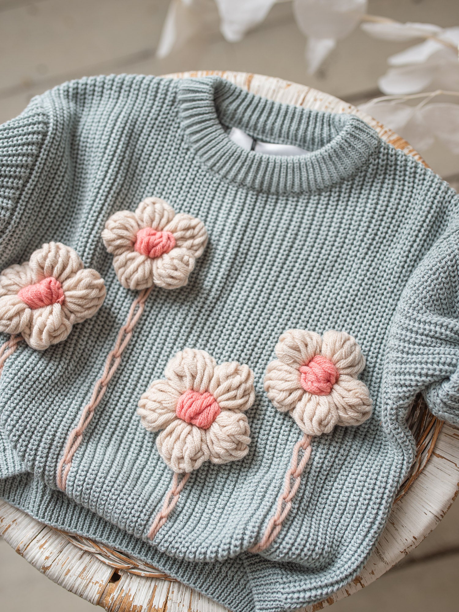Before & Ever Handmade Flower Baby Knit Sweater, Cotton Infant