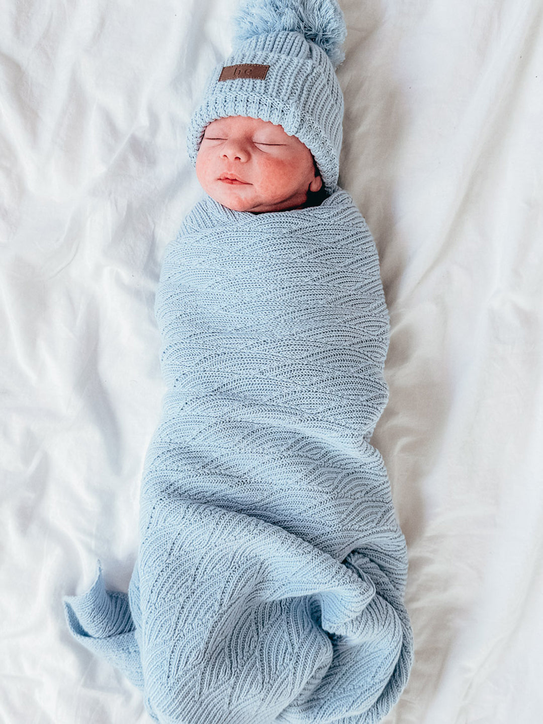 Snuggle Me - Knitted Baby Blanket - Baby Blue