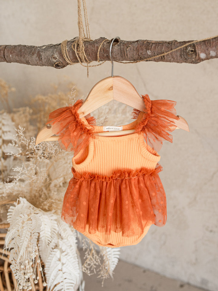 I Love Candy Romper - Orange Jaffa