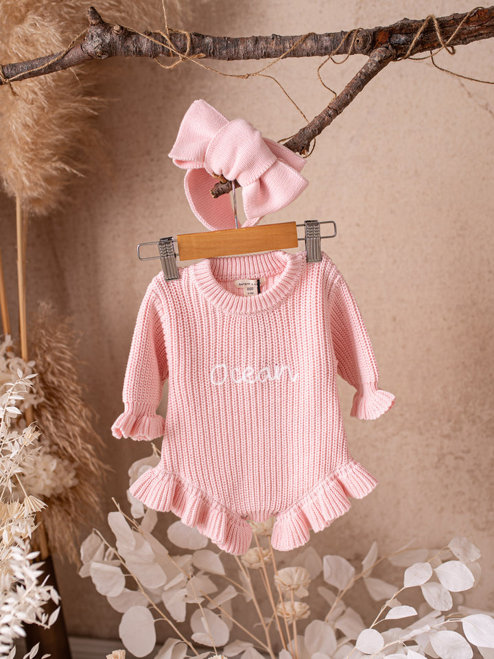 Pure - Knitted Oversized Topknot Headwrap Baby Pink