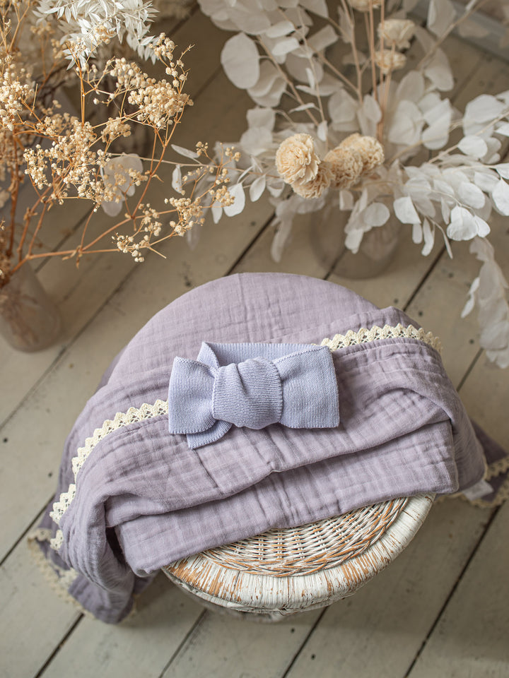 Pure - Knitted Oversized Topknot Headwrap Periwinkle