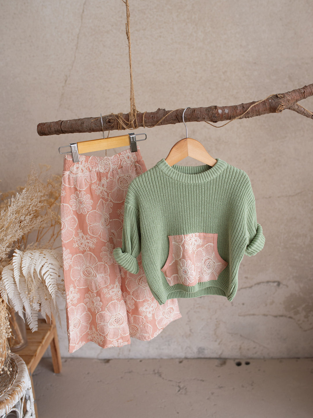 Lace Story Sweater - Sage