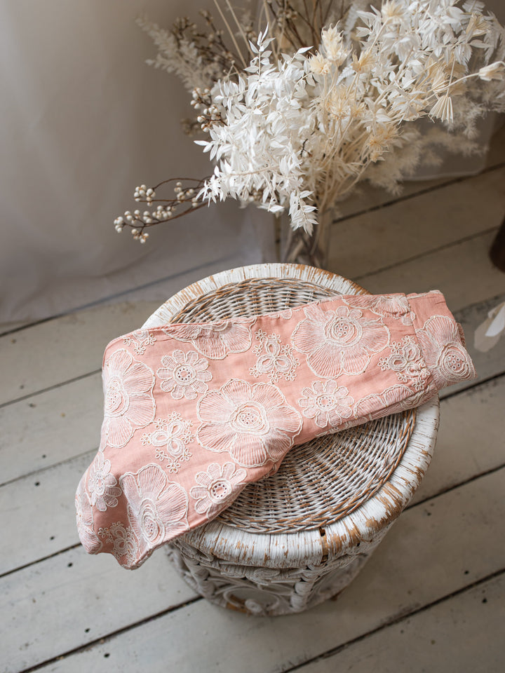 Lace Story Wide-Leg Pants - Blush