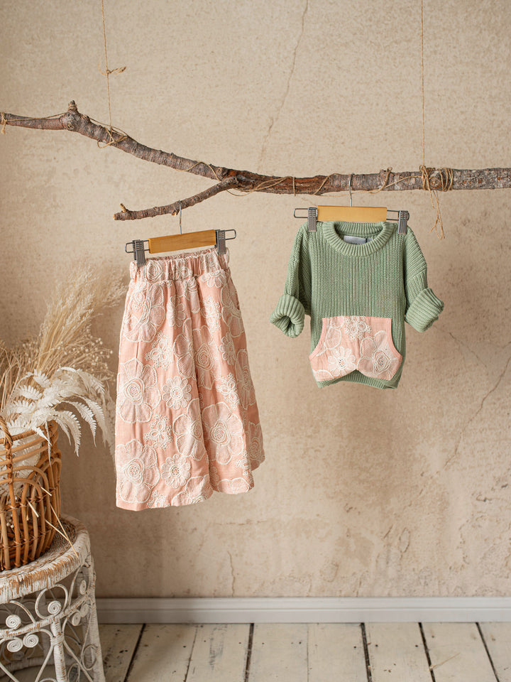 Lace Story Sweater - Sage