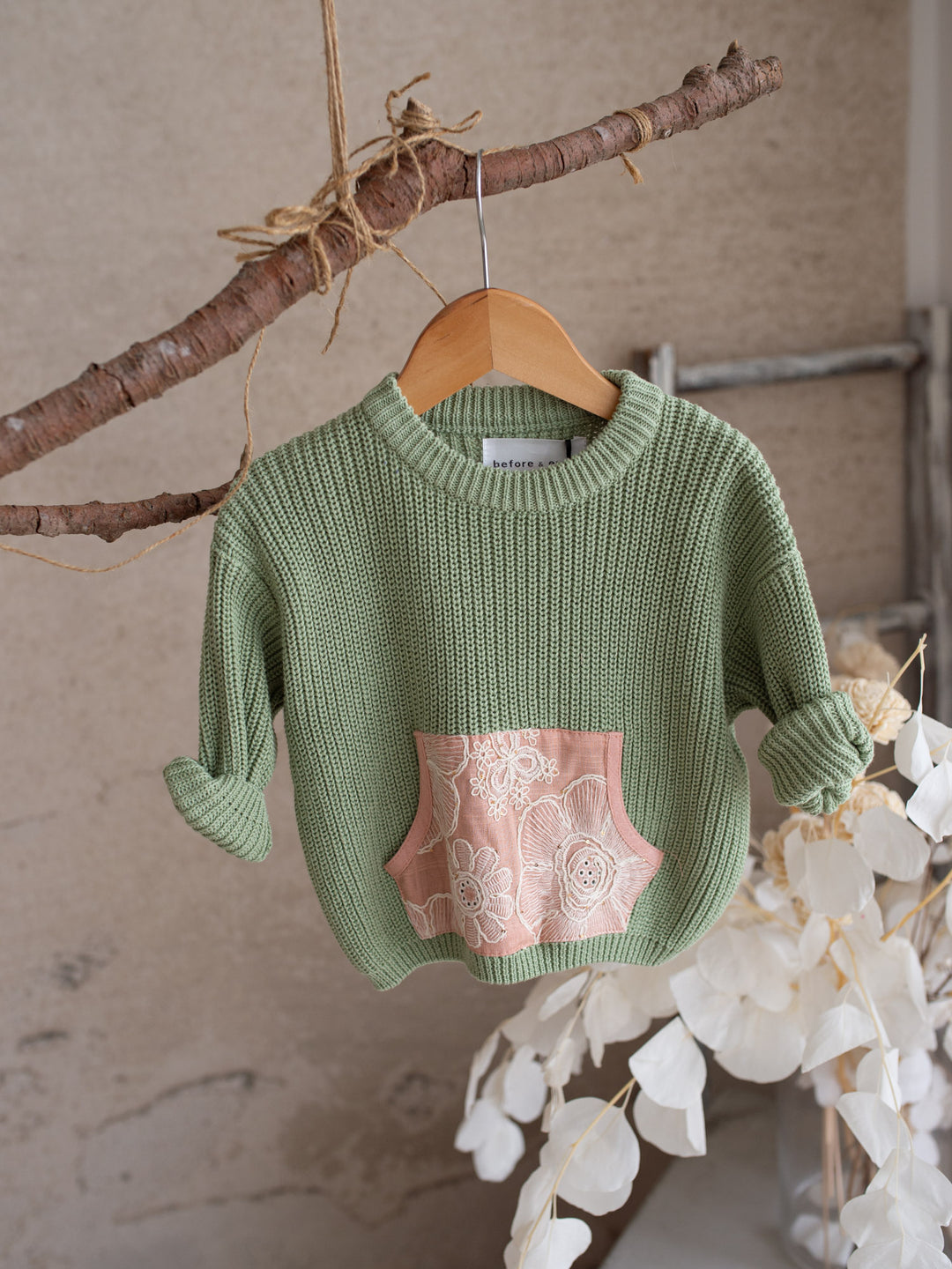 Lace Story Sweater - Sage
