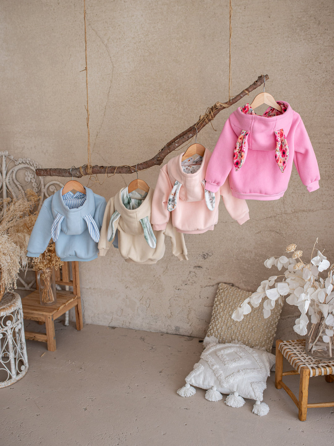 Little Hopper Hoodie - Dusty Pink