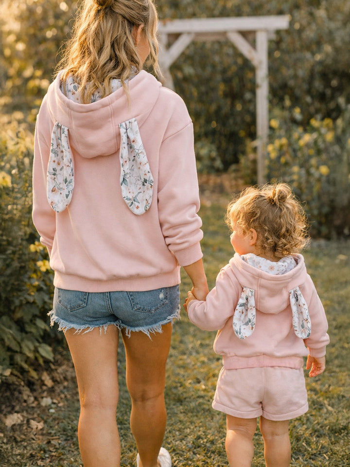 Little Hopper Hoodie - Dusty Pink