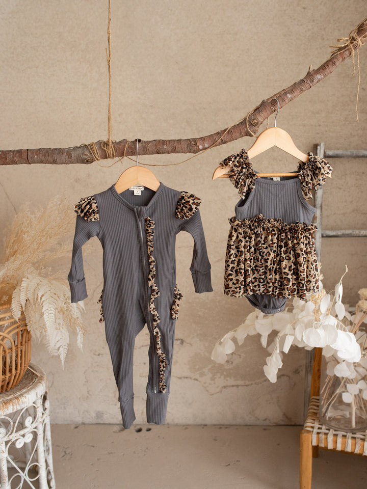 Little Leopard Onesie - Grey