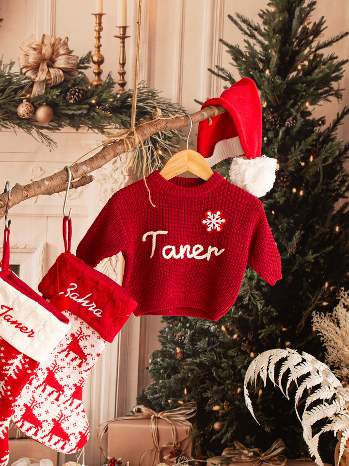 Written in Thread Sweater Christmas Edit - Red