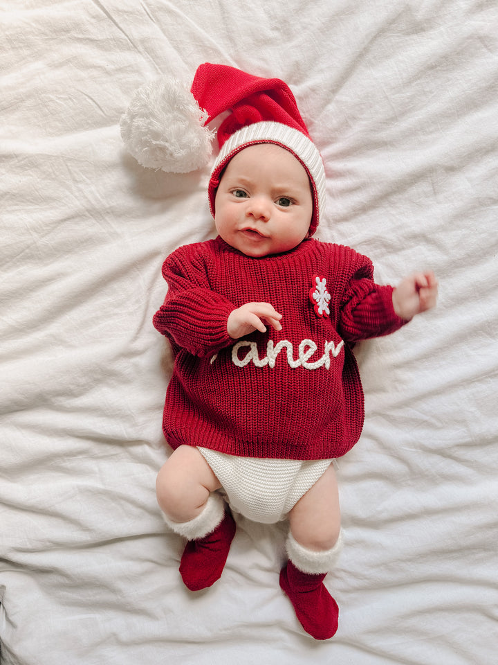 Written in Thread Sweater Christmas Edit - Red