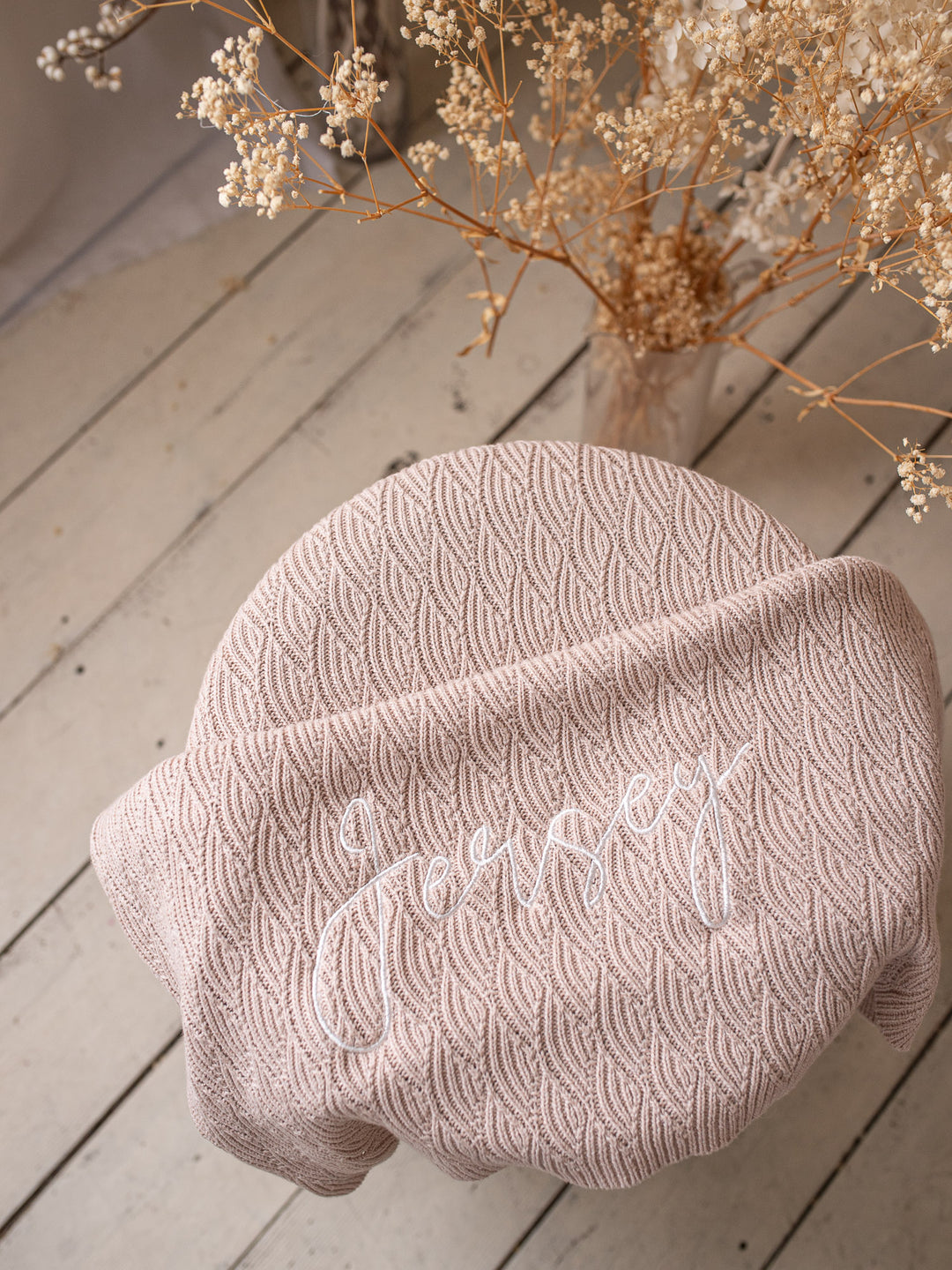 Snuggle Me - Personalised Knitted Baby Blanket - Beige