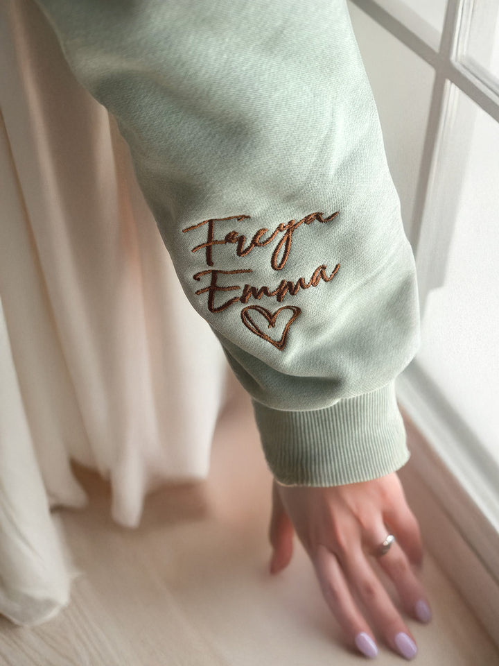Flower Story - Personalised Sweatshirt For Mamas - Sage