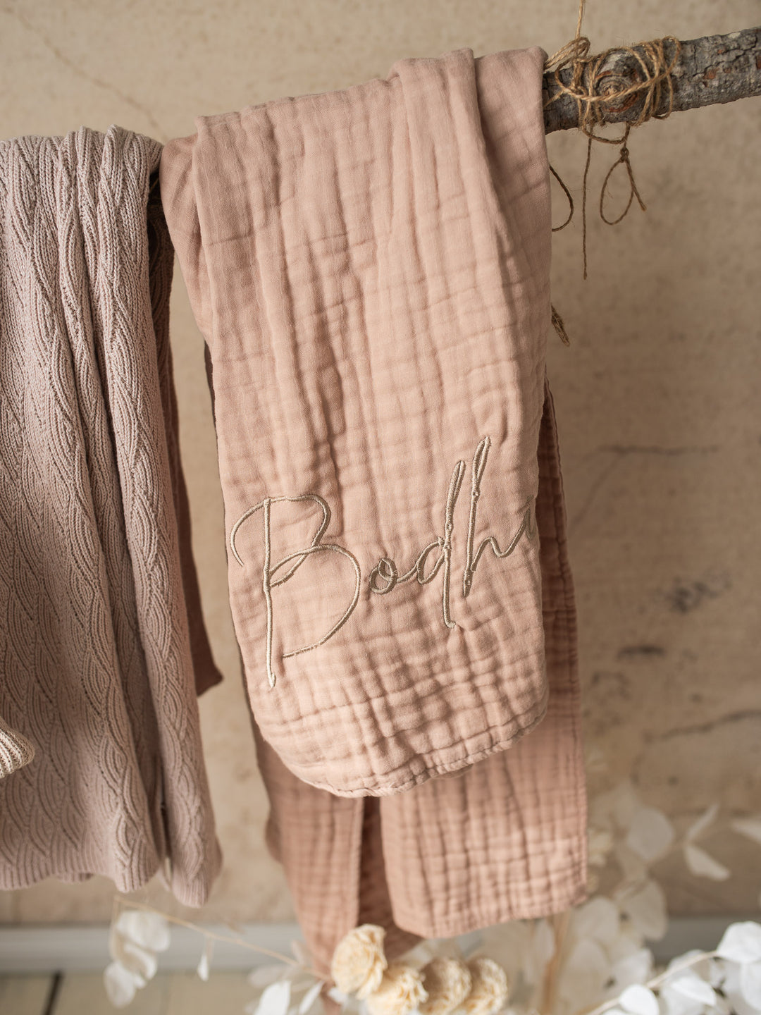Lullaby - Personalised Muslin Gauze Blanket - Tan