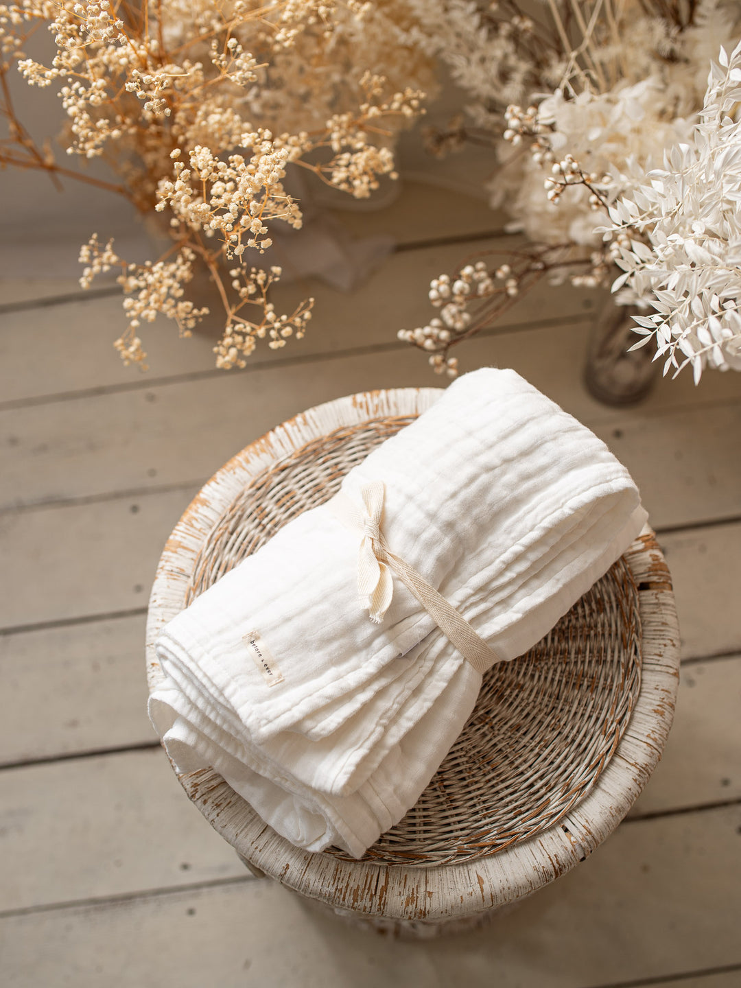 Lullaby - Personalised Muslin Gauze Blanket - White