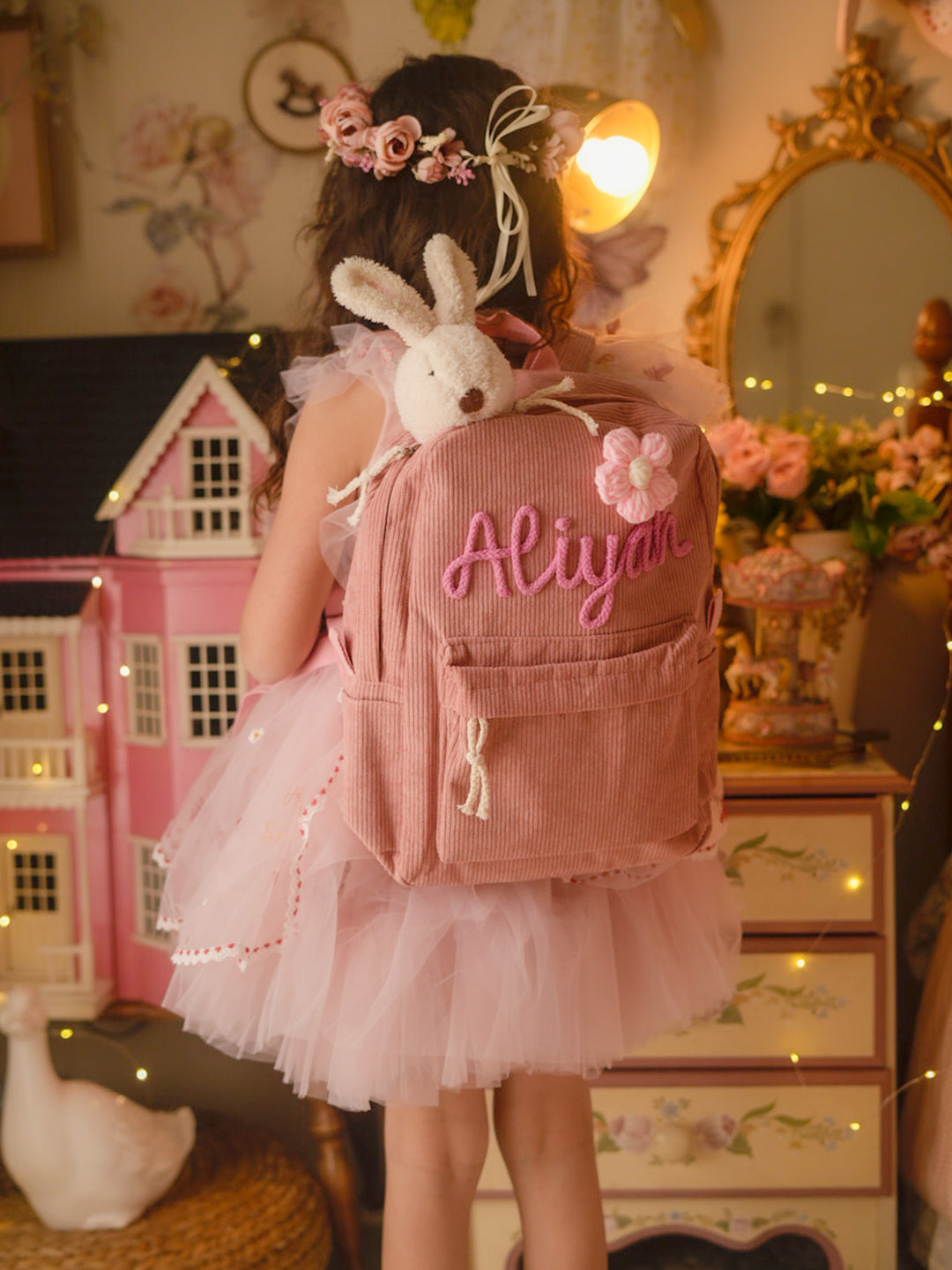 By My Side Personalised Backpack - Dusty Pink
