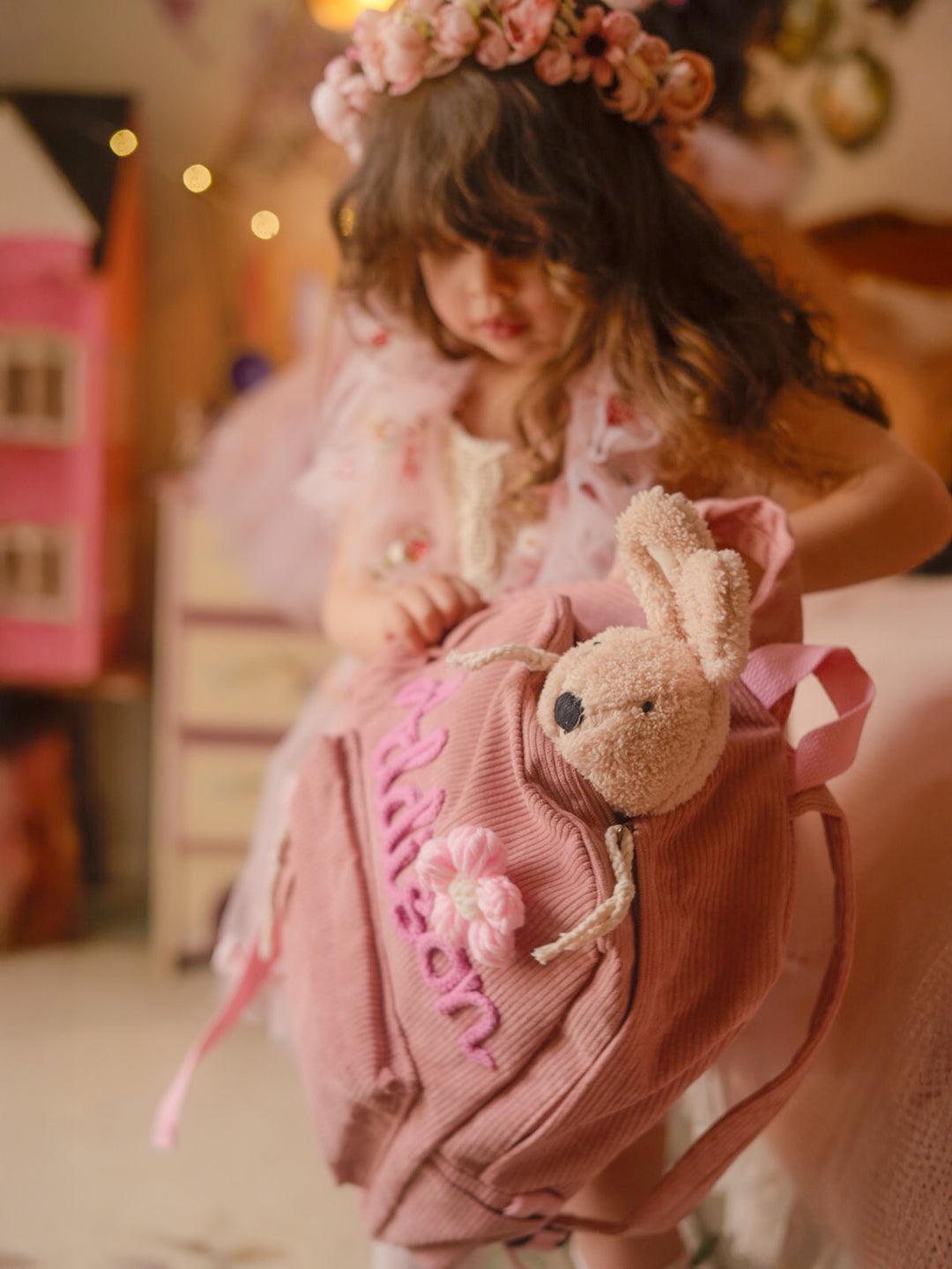 By My Side Personalised Backpack - Dusty Pink