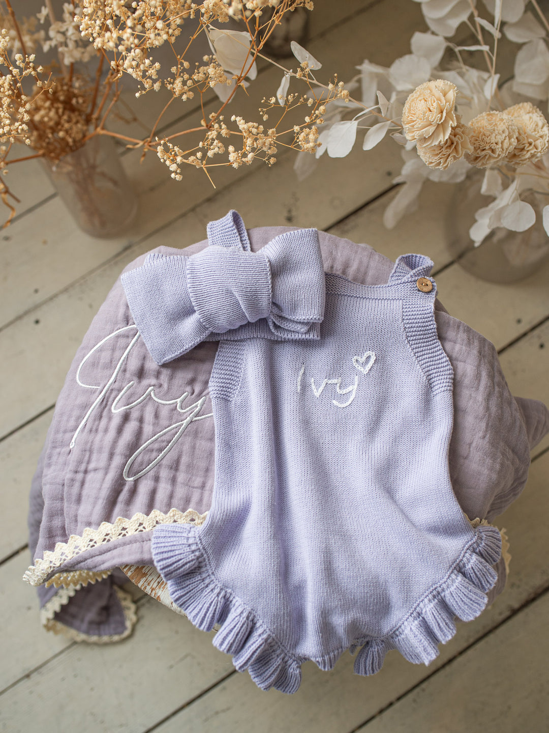 Written in Thread Singlet Frill Romper - Periwinkle