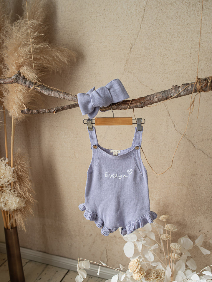 Written in Thread Singlet Frill Romper - Periwinkle
