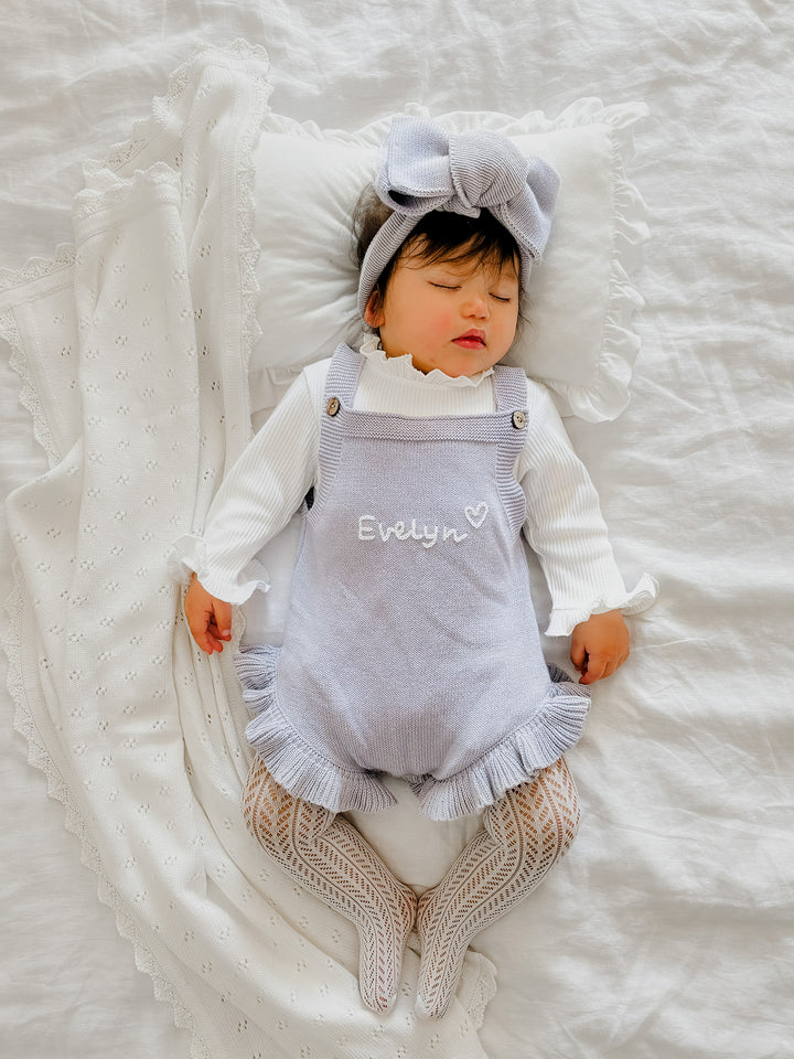 Written in Thread Singlet Frill Romper - Periwinkle