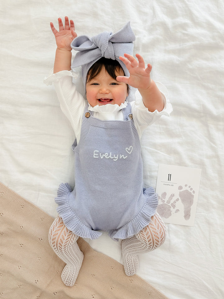 Written in Thread Singlet Frill Romper - Periwinkle