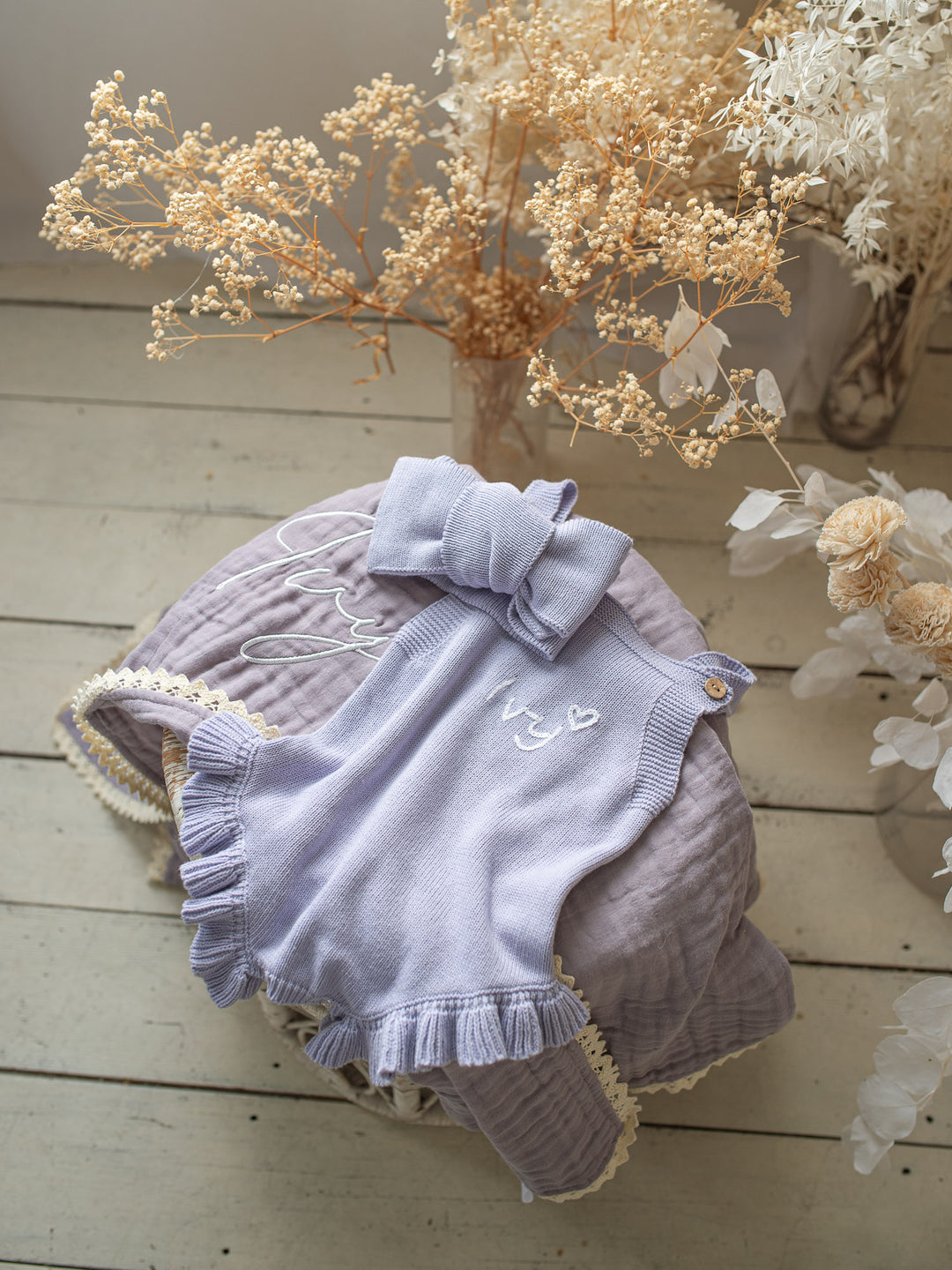 Written in Thread Singlet Frill Romper - Periwinkle