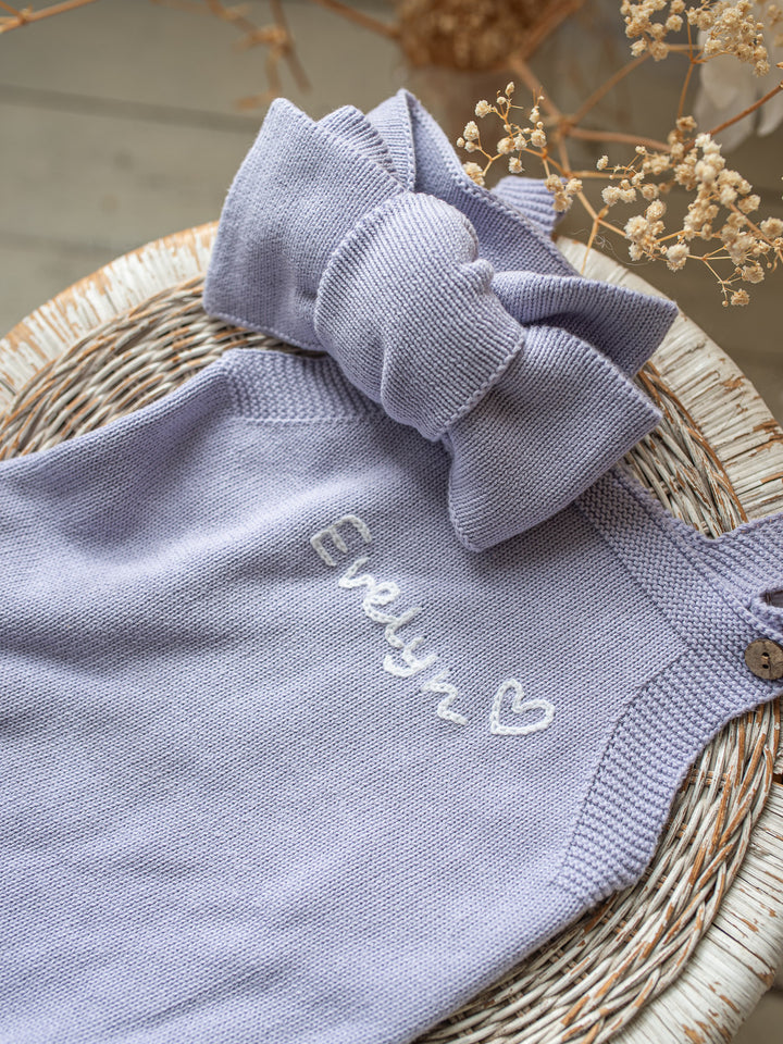 Written in Thread Singlet Frill Romper - Periwinkle