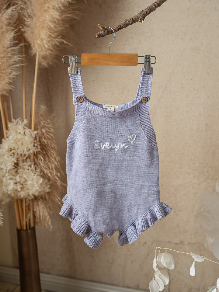 Written in Thread Singlet Frill Romper - Periwinkle