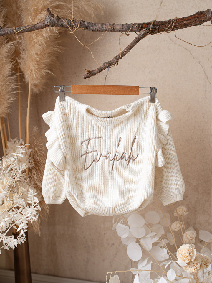 Say My Name Frill Sweater - Milk