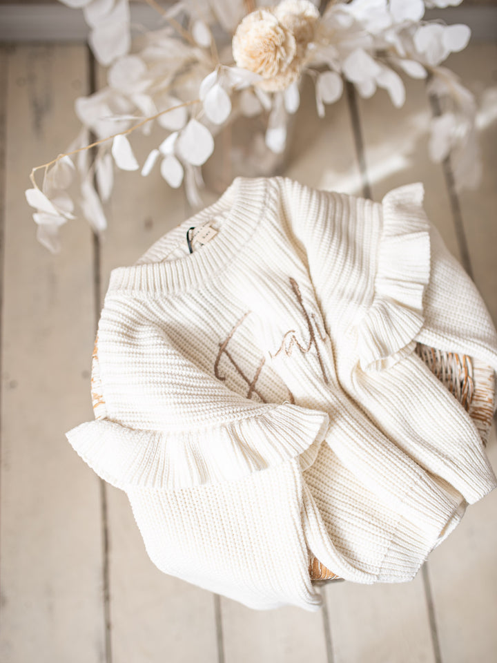 Say My Name Frill Sweater - Milk