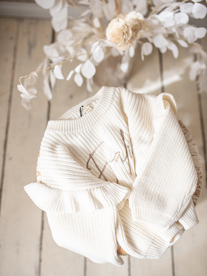 Say My Name Frill Sweater - Milk