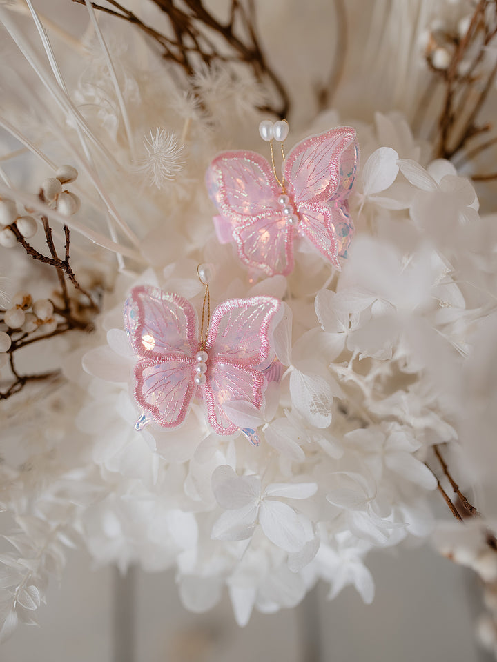 Butterfly Hair Clips - Pink