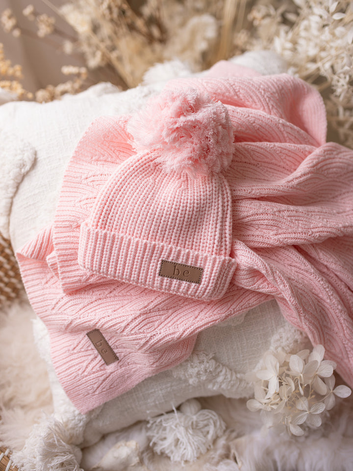 Snuggle Me - Knitted Baby Blanket - Baby Pink