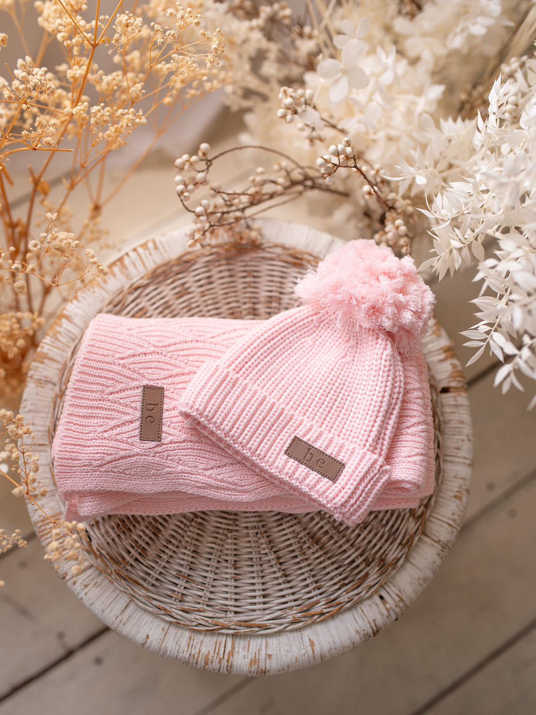 Snuggle Me - Knitted Baby Blanket - Baby Pink