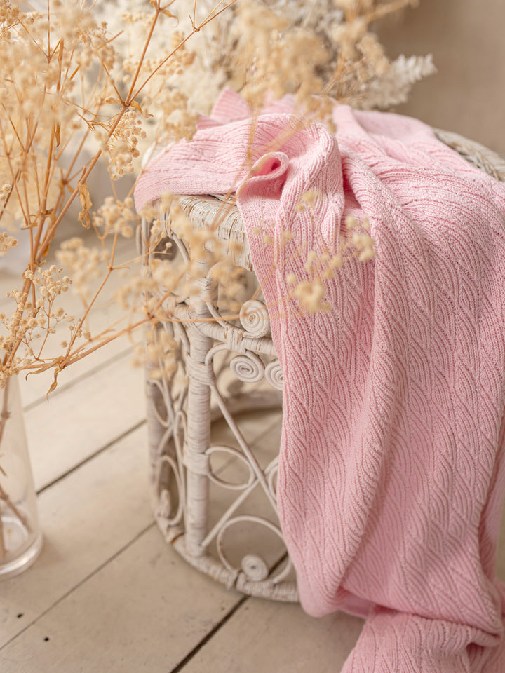 Snuggle Me - Knitted Baby Blanket - Baby Pink