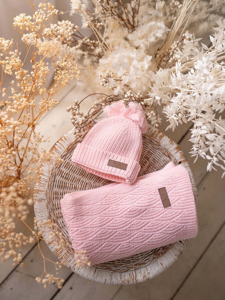 Snuggle Me - Knitted Baby Blanket - Baby Pink