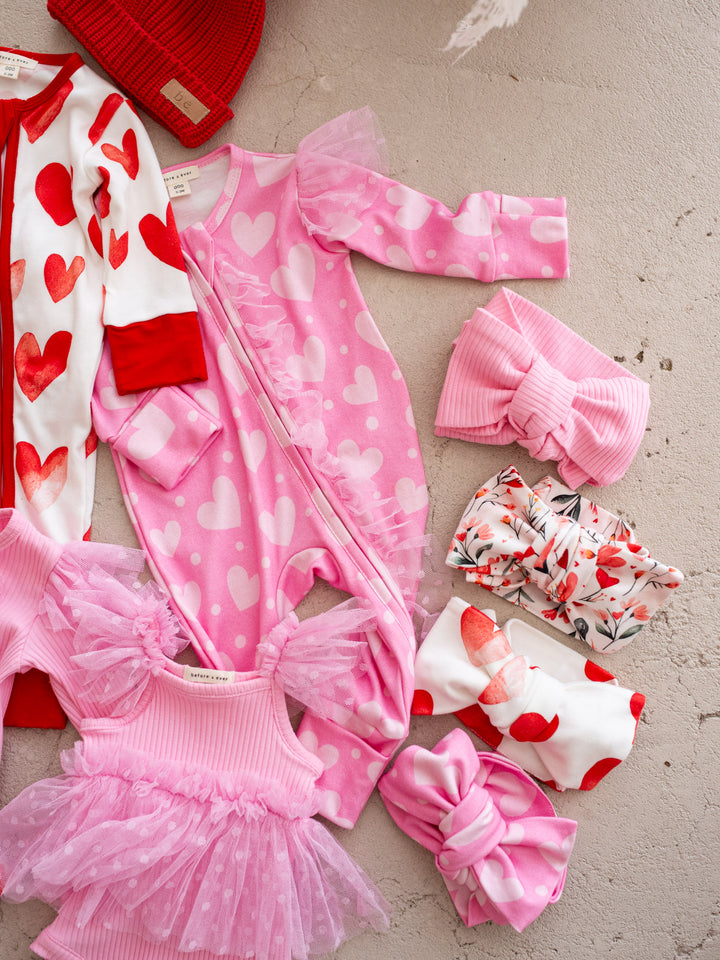 Love You More – Pink Heart Onesie