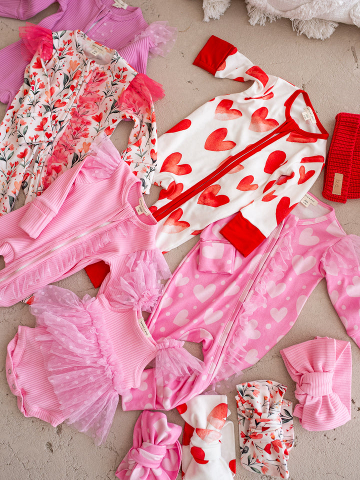 Love You More – Pink Heart Onesie
