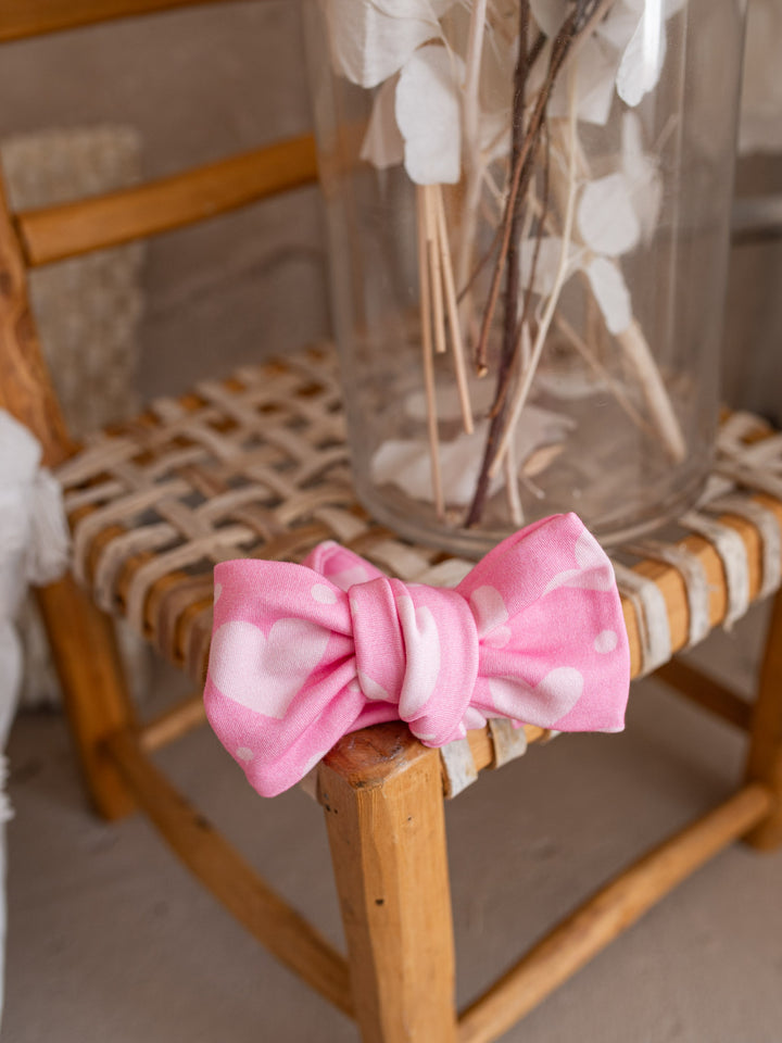 Love You More  - Topknot Headwrap Pink Heart
