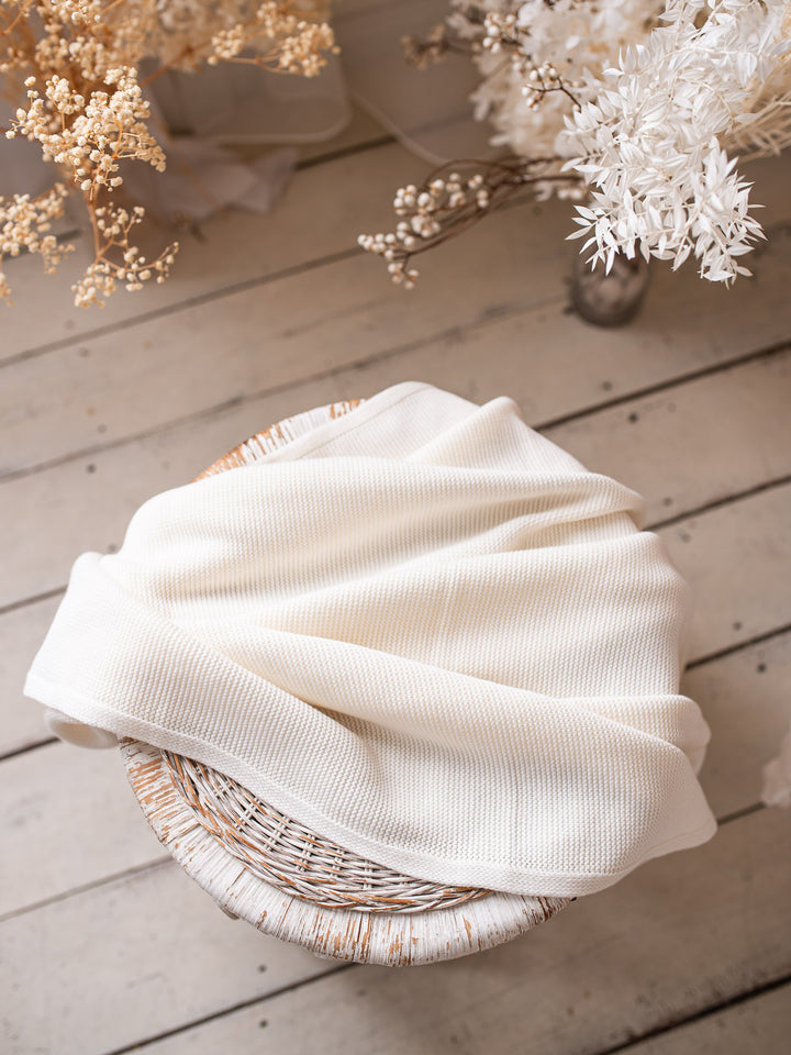 Pure - Knitted Baby Blanket - Milk